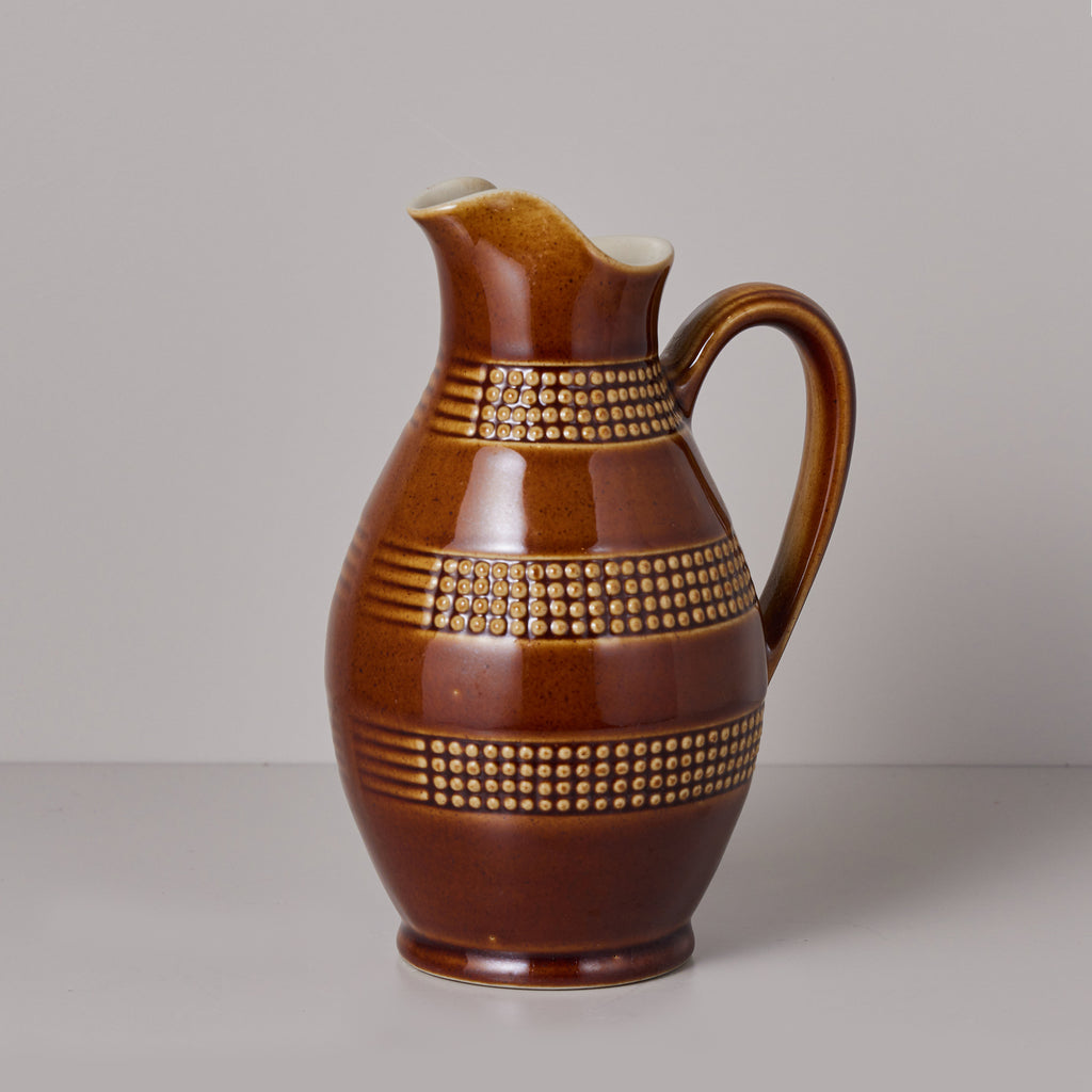 Brown Tall Ceramic Pitcher