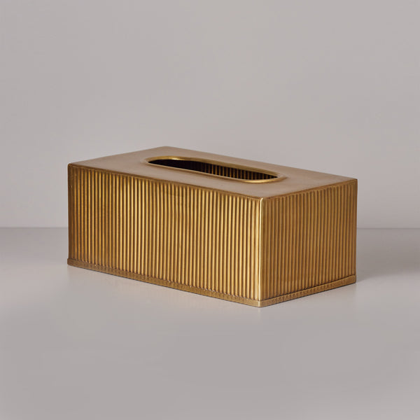 Gold Rect Brass Tissue Box