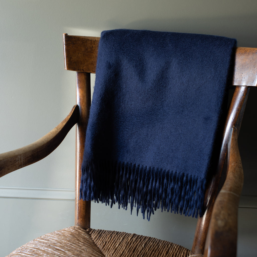 Navy Cashmere Throw