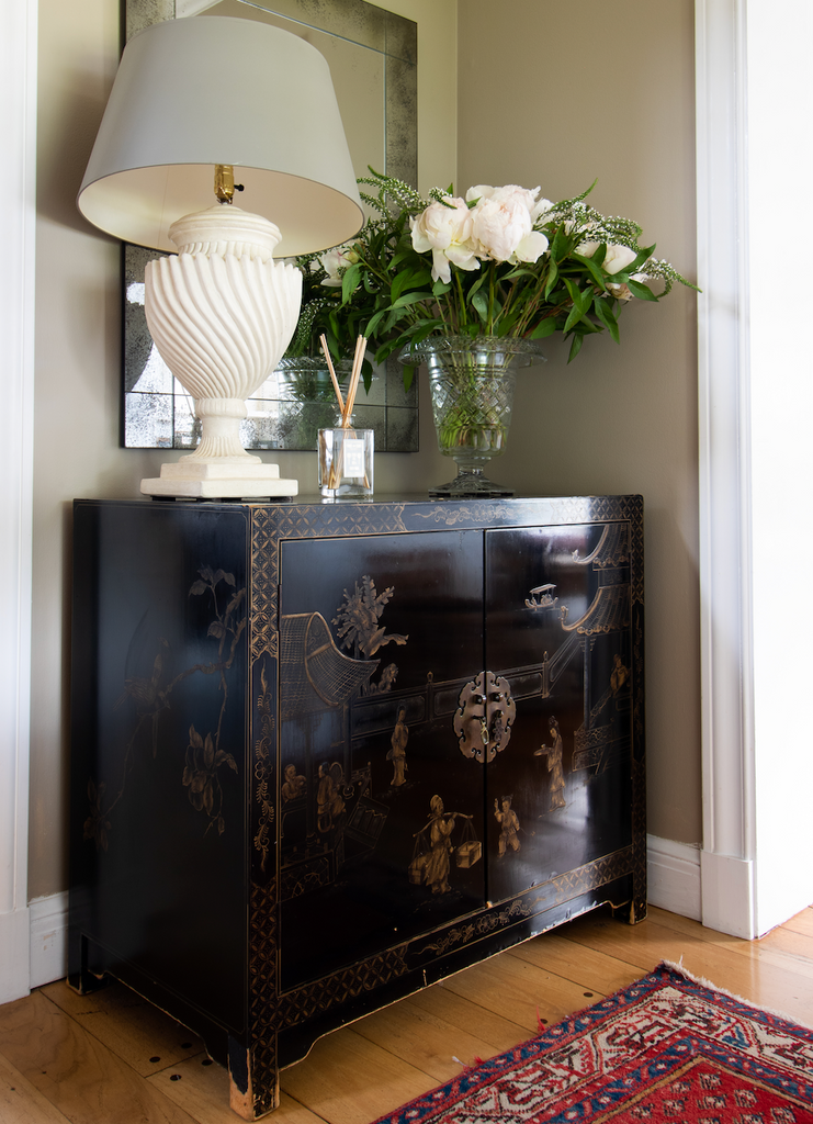 Chinoiserie Ebony Painted Chest