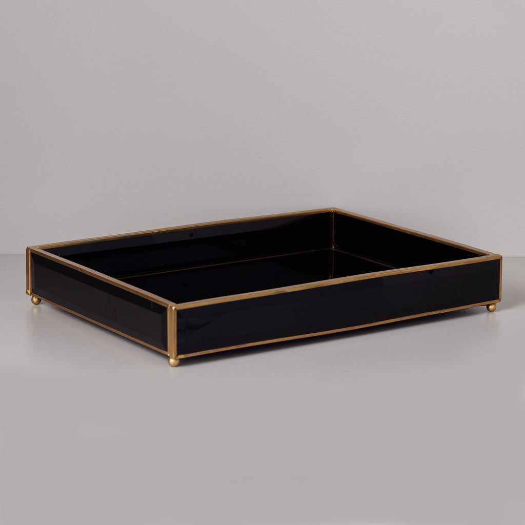 Black Tray Small with golden details 